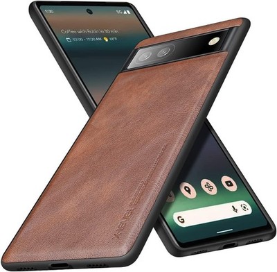 Google Pixel 6A Case, PU Leather Soft Bumper Shockproof Protective Thin Slim Cov