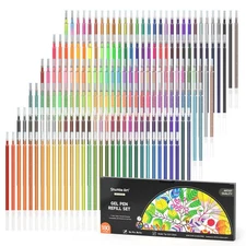 Shuttle Art Gel Pen Refills, 180 Colors (No Duplicates) Gel Pen Refills, 7 Co...