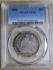 1854 P Half Dollar Seated Liberty VF30 PCGS Very Fine With Arrows 50c US Type