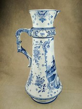 ⭐ Antique Royal Bonn Delft Blue and White Windmill Jug 1890 - 1930