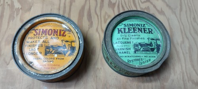 #ad Vintage 1940s Simoniz Car Wax Can: Automobile Advertising Collectible $50.00
