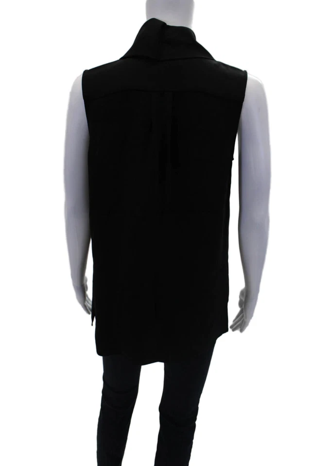 Blusa sin mangas 10 Crosby Derek Lam para mujer sin mangas con botones negra talla M Foto 3 de 4