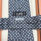 Hermes Silk Rabbit Pattern Necktie Blue Animal Design Used