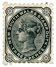(I.B) Australia - NSW Revenue : Stamp Duty 3d (1880) 