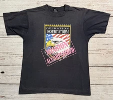 Vtg 90’s Operation Desert Storm USA Eagle Mission Accomplished Single Stitch L