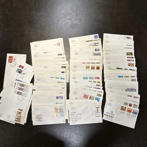 Lot of 171 Israel First Day Covers FDC 1967-1977 All With Tabs And Caches Nice!!