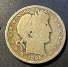 1896-S San Francisco Mint Silver Barber Half Dollar
