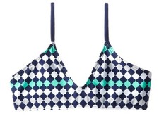 Splendid 142207 Big Girl's Green Mosaic Bralette Bikini Top sz 12