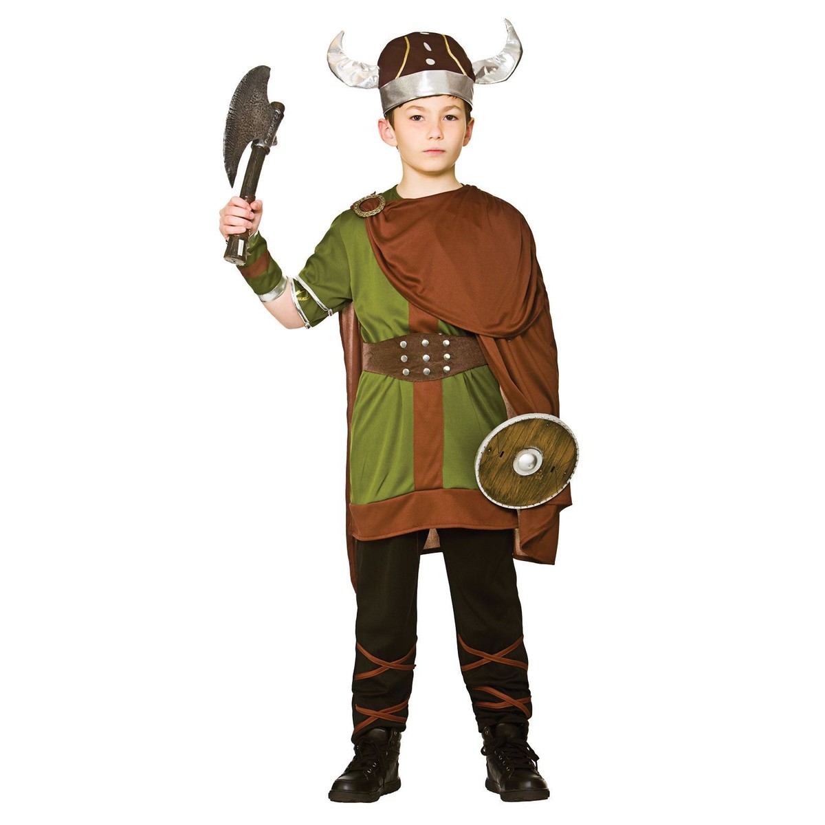Boys Viking Fancy Dress Costume Kids Medieval Norseman Warrior
