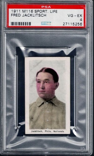 PSA 4 1910-11 1911 M116 Sporting Life Fred JACKLITSCH, Philadelphia Phillies