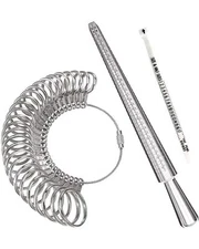 Meowoo Ring Sizer Measuring Tool Set, Ring Gauges with Finger Sizer Mandrel R...