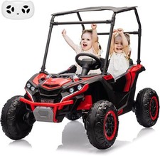 24V Ride On Utv, 2 Seater Electric Truck With Sun Shade, 4WD Electric Car Toy