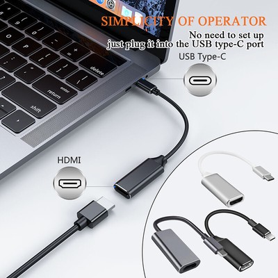 USB Type C to Female HDMI HDTV Cable 4K Adapter For Mac Samsung  Huawei