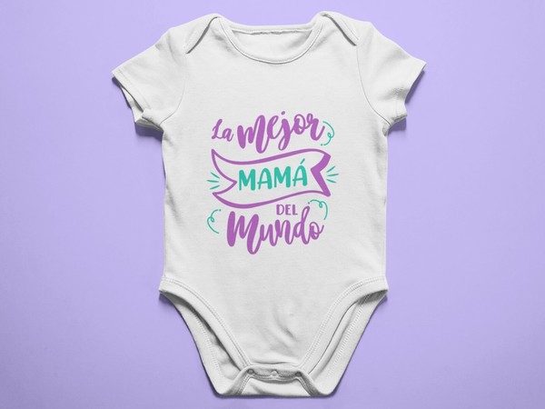 Body bebé La mejor Mamá del mundo. Disponible manga corta o manga larga