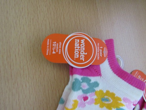 New Wonder Nation No Show Socks 3 Pair Size 10.5-4 Girls Pink White Floral - Picture 2 of 2