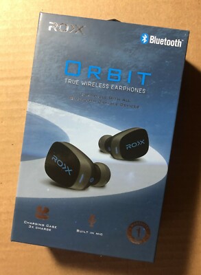 Roxx Gear Orbit True Wireless Bluetooth 4.2 Earphones w/ Recharge Case (Black)