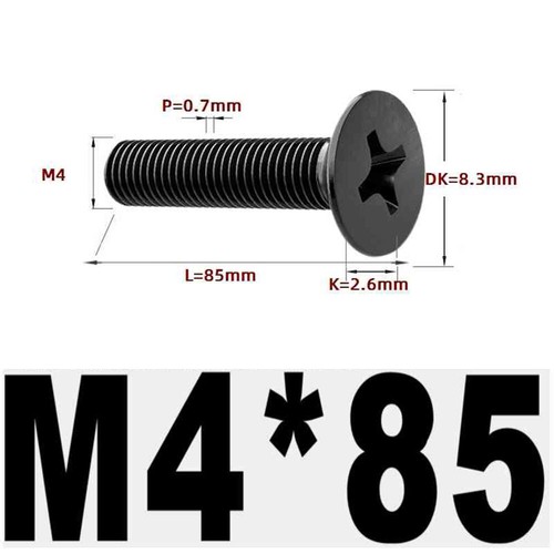 Black 304 Stainless Steel Cross Countersunk Head Screws Flat Head Long Screws - Picture 114 of 202
