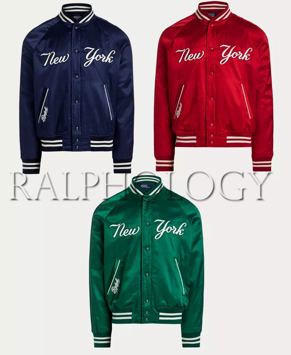 Polo Ralph Lauren New York NY Yankees MLB Satin Baseball Jacket