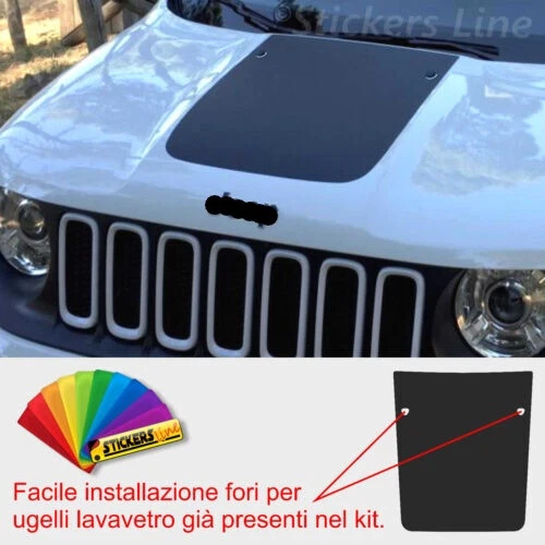 Adesivo cofano compatibile Jeep Renegade con fori lavavetri