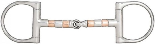 HORZE Copper Roller D-Ring Snaffle Bit - 4.5,Bits