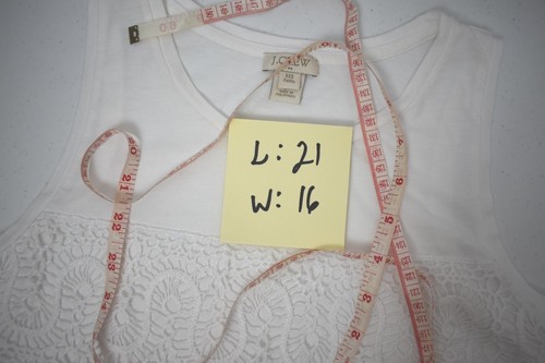 J CREW Women's White Sleeveless Size XX Small Top Shirt Embroidered Petite - Picture 12 of 12