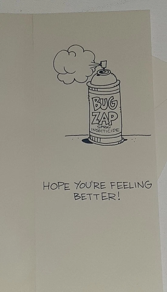 Unused Greeting Card & Env  Cute & Funny ~ Get Well ~ Vintage  - Image 2 of 4