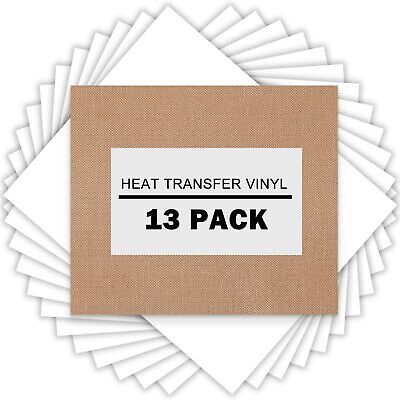XSEINO White HTV Heat Transfer Vinyl Sheets : 13 Pack 12 x 10 White Iron