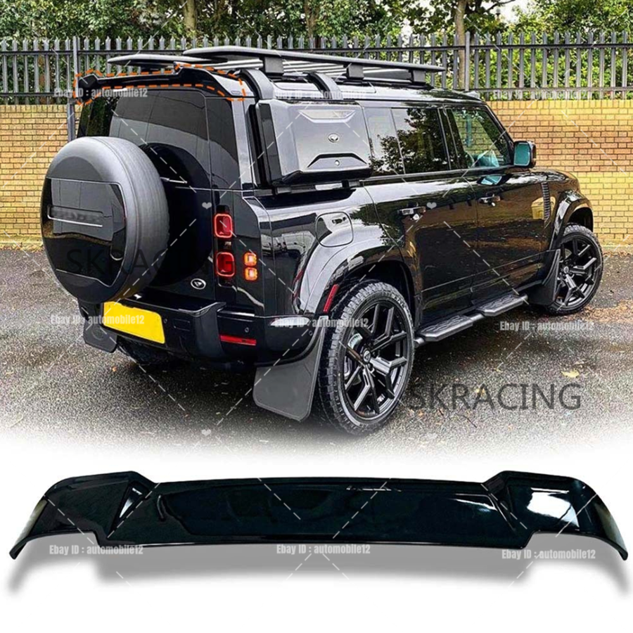 For Land Rover Defender 90 & 110 Gloosy Black Rear Roof Spoiler