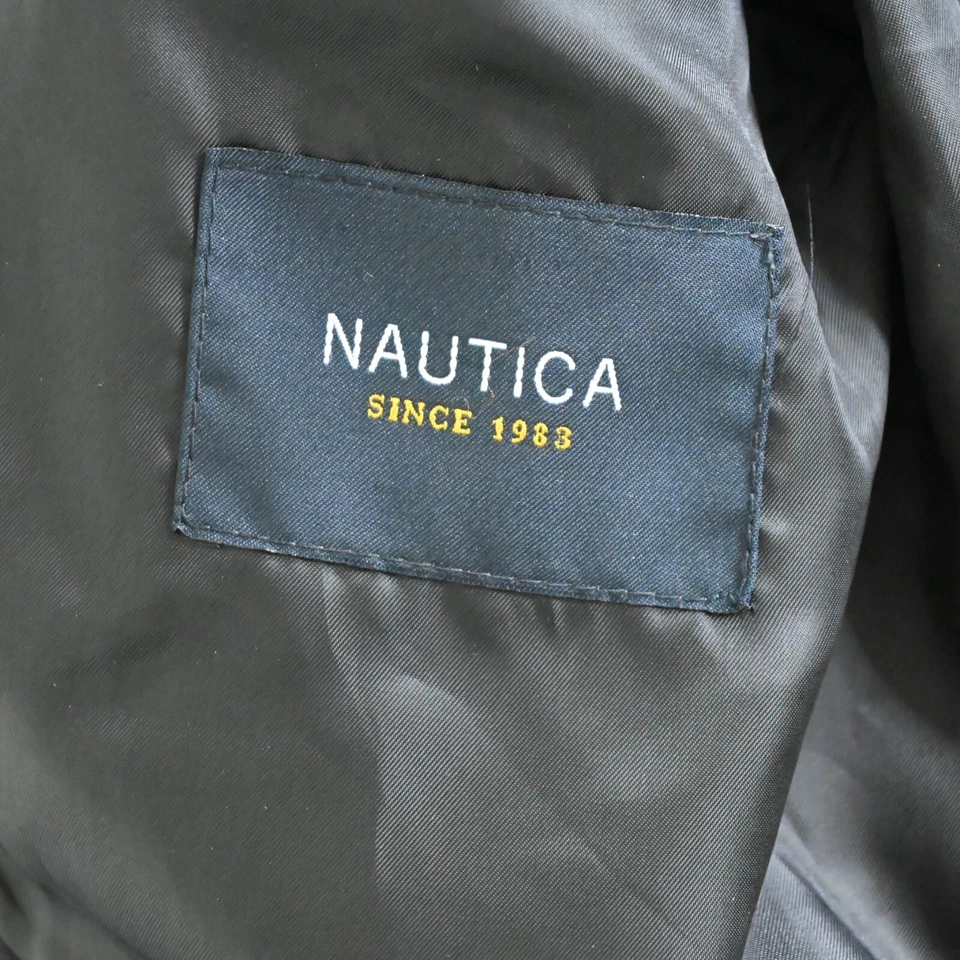 Gabardina Nautica 38S pequeña azul marino lana franela cuadros glenn palanca para hombre Foto 3 de 4