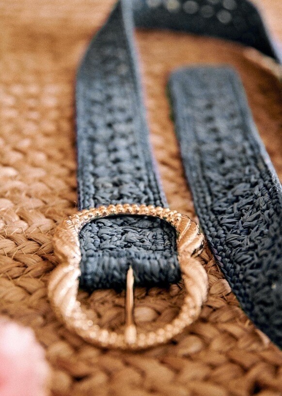 SEZANE ARTEMIS BELT DENIM RAFFIA SIZE 100 | eBay display picture 2