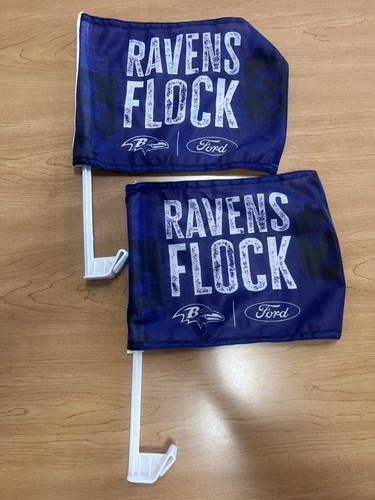 4 Baltimore Ravens Flock Car / Auto Window Flag Ford Sponsored New Lamar Jackson - 第 1/3 張圖片