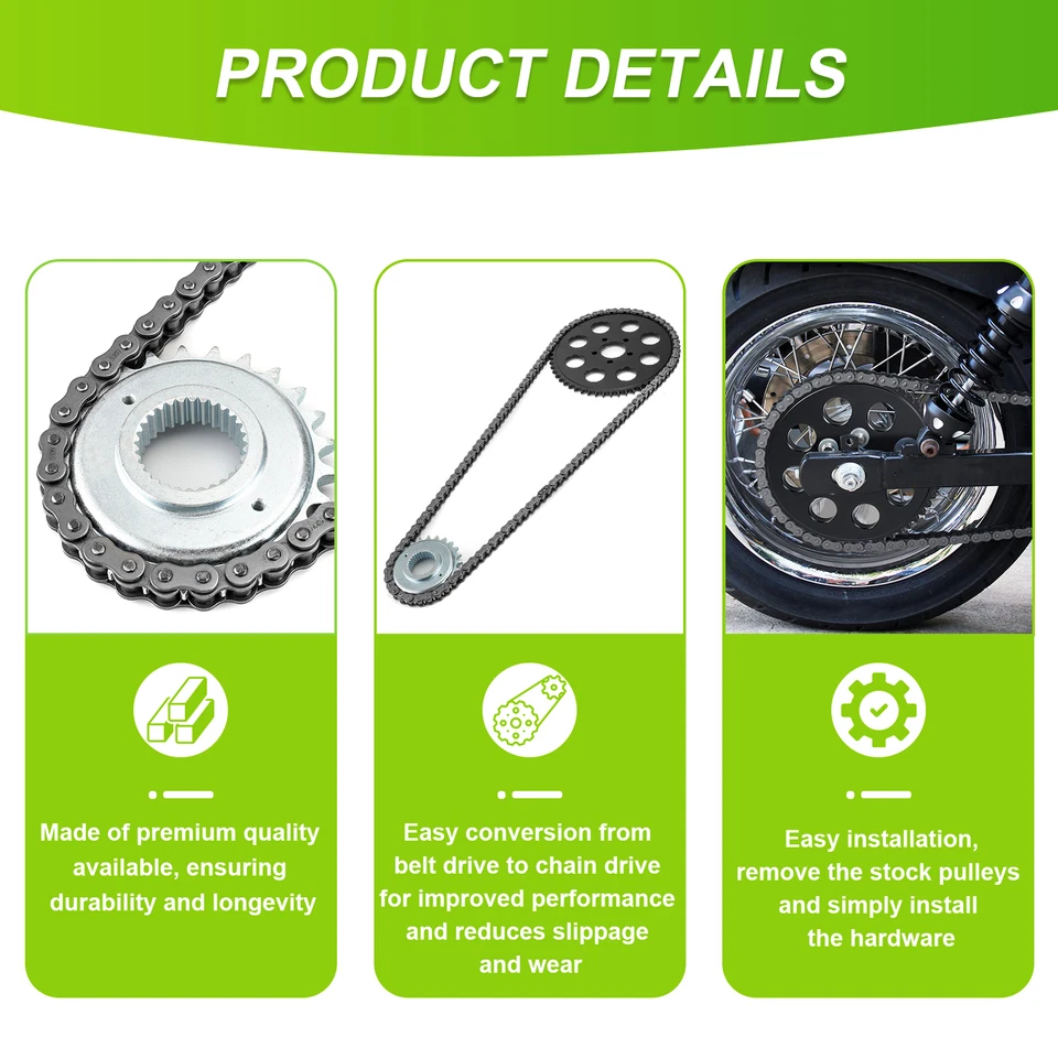 Juego de kit de conversión de transmisión por cadena MOFUN para Harley Davidson Twin Cam Dyna 2006-2017 Foto 2 de 3