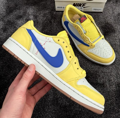Travis Scott x Air Jordan 1 Retro OG SP Low Canary W - US 10 / UK 7.5 - Picture 5 of 8
