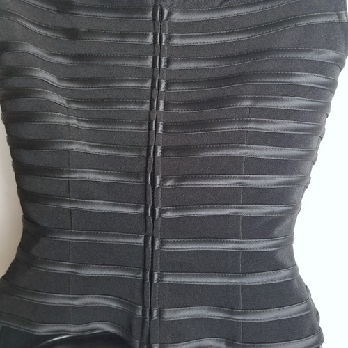 JS Collections Bandage Top Size 6 Black NEW Formal Cocktail Glam Minimalist Chic - Picture 2 of 10