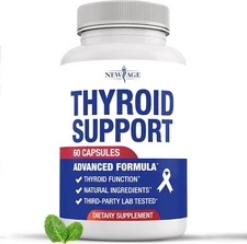 Thyroid Support Supplement for Women & Men with Iodine, B12, Zinc, Selenium 60ct