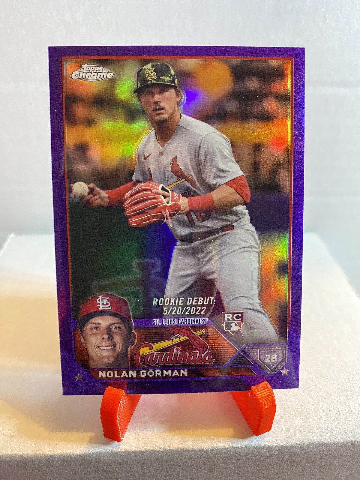 2023 Topps Chrome Update Purple Nolan Gorman RC /250 St. Louis Cardinals #USC145