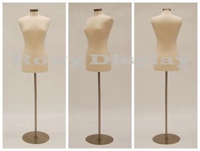 ROXY DISPLAY HIGH QUALITY! Size 6-8 Female Mannequin Dress Form #F6/8W+BS-04 Metal Base