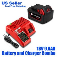 Lizone 9AH for Milwaukee 18V 4.0Ah M18 Battery and Charger Combo Kit 48-11-1840