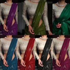 Women's Vichitra Silk saree with Separate Blouse Piece