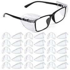 15Pairs Eyeglasses Side Shields Clear Flexible Slip On Shield Fits Small-Medium
