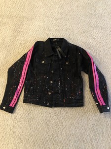 amiri paint splatter denim jacket