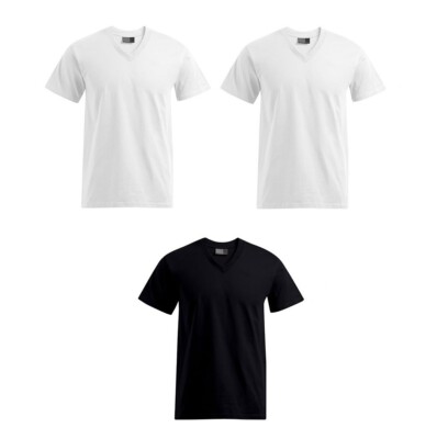 3er, 5er Pack Herren Promodoro Premium V-Neck T-Shirts veredelte Baumwolle S-5XL