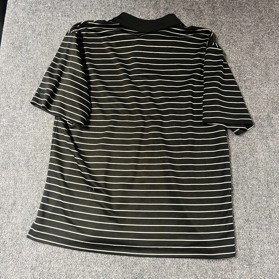 Camisa Polo Top Flite Para Hombre Mediana Negra Rayas Golf Rendimiento Activo Ligera Foto 2 de 4