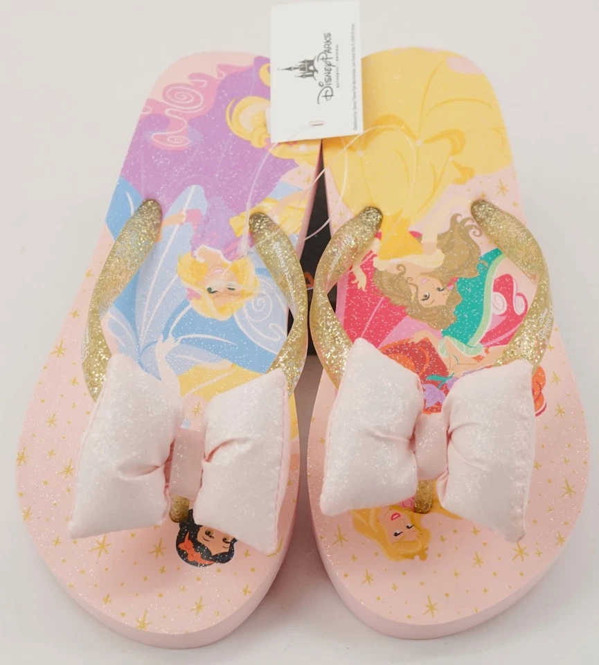 Nuevas Sandalias Chanclas Princesa Parques Disney Niñas Pequeñas con Lazo Foto 2 de 2