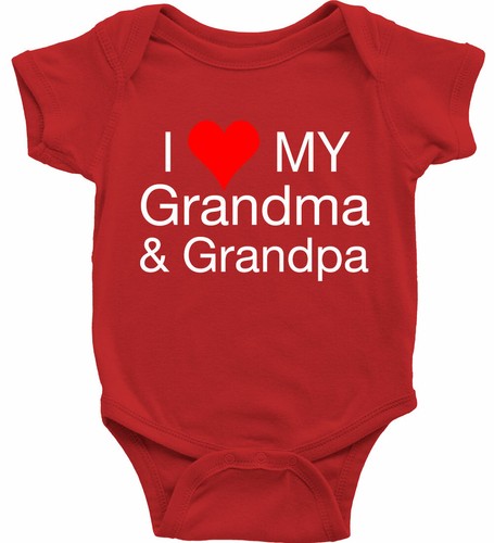 Infant Baby Bodysuit One-Piece I Love My Grandma and Grandpa Funny Clothes gift - Picture 8 of 15