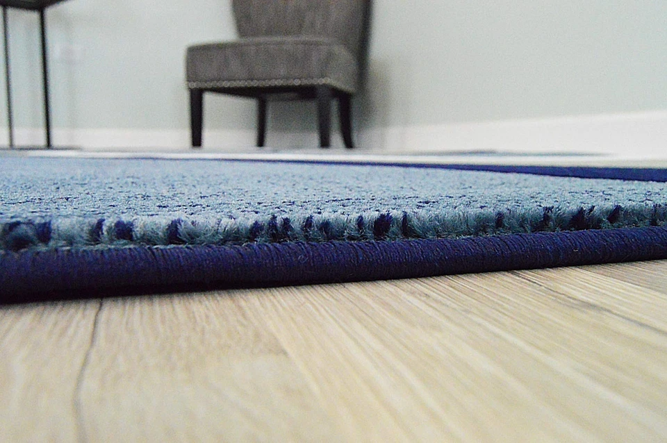 Современный резной ковер премиум-класса 327 темно-синий 7 футов 9 дюймов x 10 футов 8 дюймов - Изображение 3 из 4