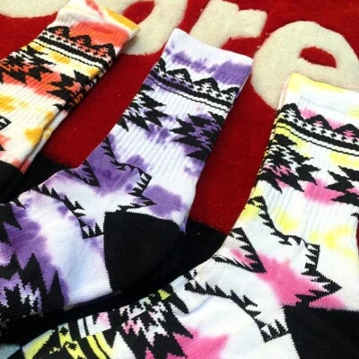 Tie Dye Native pattern skate Basketball Cushion hoops Sport Crew Socks Mens Gift