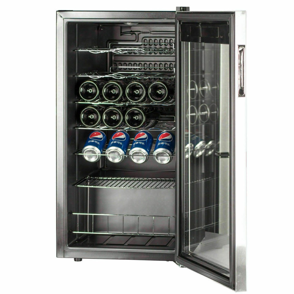 SMAD 33 Bottles Wine Beer Fridge Beverage Drinks Cooler 95L LED