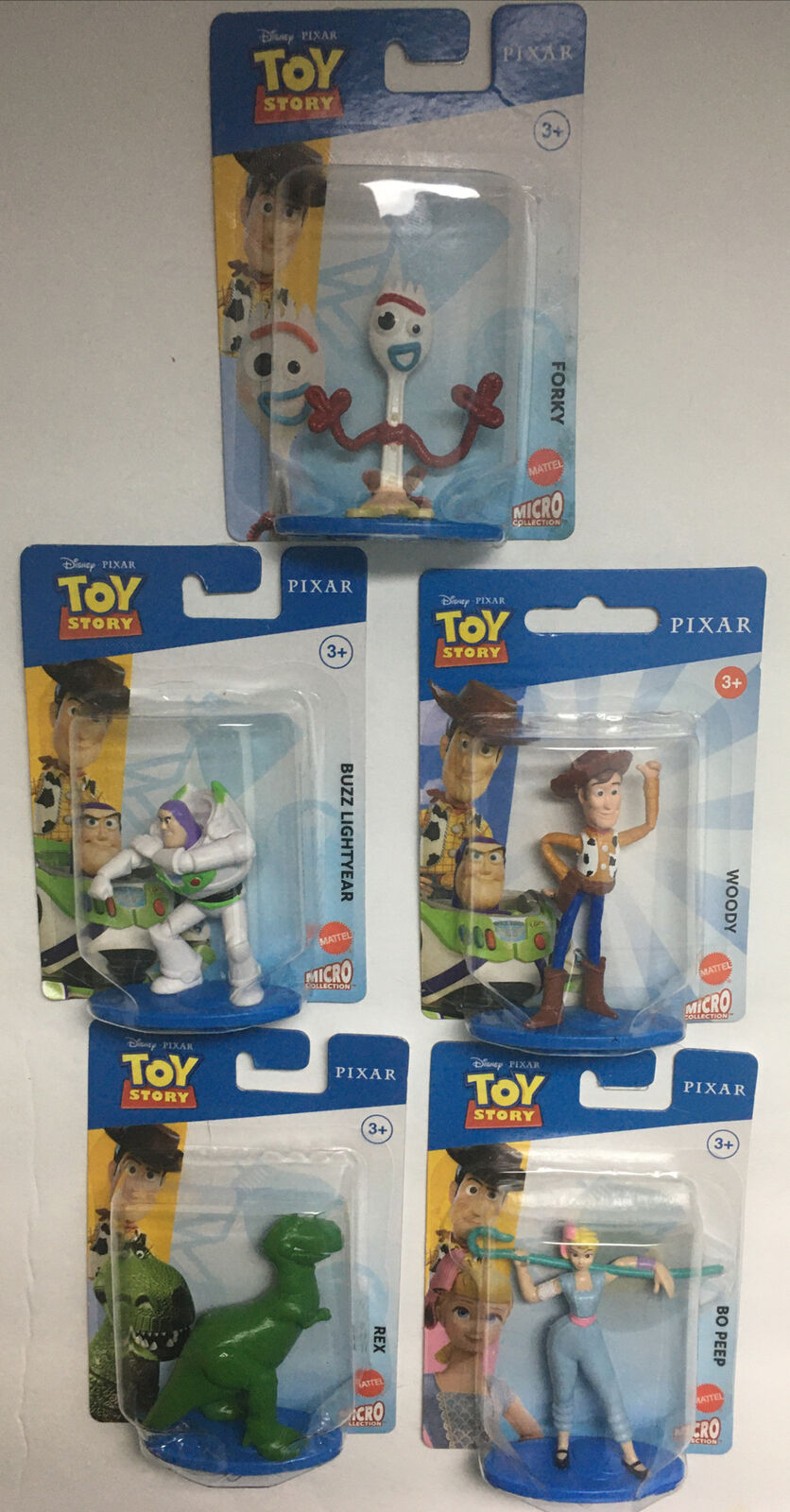 Toy Story 4• Lot Of 5• FORKY, Buzz, Bo Peep, Rex & Woody• Disney Pixar• New