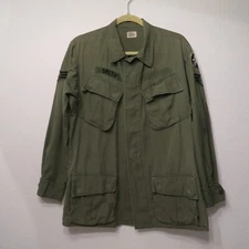VTG 60s 1968 Vietnam OG 107 Poplin Cotton Rip Stop Jungle Jacket Small Regular S